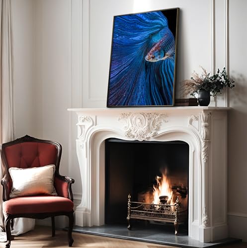 Monem Art Aquarium Fish Print - Blue Moon Poster - Siamese Fighting Fish Art - Animal Photography Wall Decor - Living Room or Office Decor - 16x20 Unframed Wall Art by Andi Halil - color: Style-04, size: 16"L x 20"W
