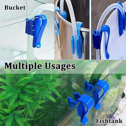 Fish Tank Hose Clamp, 6Pcs Aquarium Hose Holder, Aquarium Air Tube Holder, Multi-Functional Water Pipe Hose Holder with Adjustable Clamp for 0.31""-0.62"" Dia Aquarium Air Pump Accessories