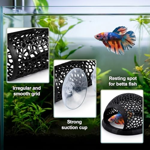 6-Piece Betta Hammock, Betta Resting Spot, Including Circular hammocks, Tunnels and Rings, Set Creating Resting Spots and Hiding Spaces for Fish