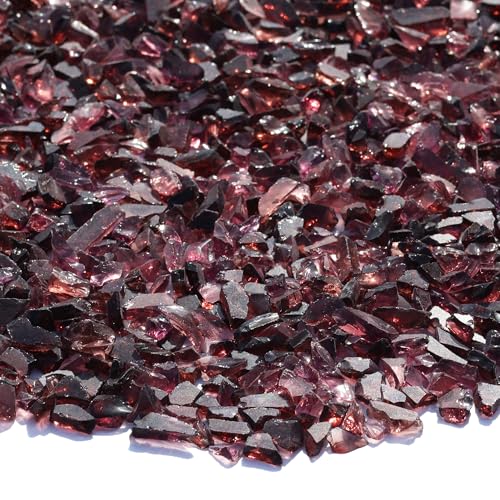 QYGL Crushed Glass - 2.1LB Purple Broken Glass Pieces 3-6mm, for Resin Art, DIY Crafts, Home Decor, Vase Fillers, Tabletop Fire Pit, and Aquarium Rocks - color: Purple