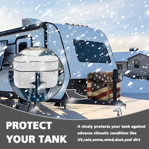 American Flag Cross Travel Trailer Propane Tank Cover Waterproof Propane Gas Tank Cover for Camper Weather Resistant Gas Cylinder Covers - color: American Flag Cross, size: S(20LB)
