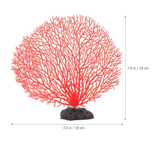 Didiseaon 2 Pcs Red Aquarium Coral, Fake Fish Tank Decor, Artificial Marine Plant Fan Faux Reef for Desktop Landscape