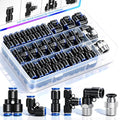 mxuteuk 1/4" OD Push to Connect Fittings,1/4" OD Air Line Fittings,Quick Connect Air Hose Fittings for 1/4" Tube (34PCS) - style: 1/4"OD Kits-B