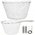 Riverruns Rubber Net Replacement with Repair Kit Fly Fishing Net Replacement Knotless Netting Bag for Rubber Fishing Net, Catch & Release - color: Transparent, size: 15.7" Dia x 13.8" Depth (47.2" Circumference)