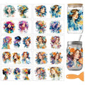 arricraft 10 Sheets Butterfly Girl UV DTF Cup Wrap for 16OZ Glass, Flowers and Butterflies Rub on Decals PVC Transfer Stickers for DIY Cups Wood Funiture 24x11cm/9.4x4.3inch - style: Butterfly Girl Theme