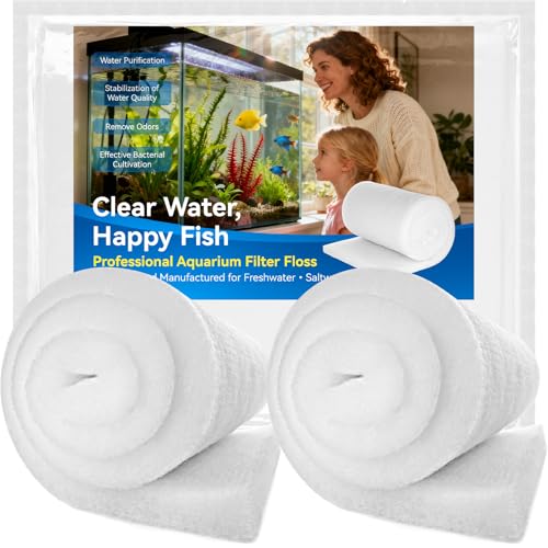 Borlech Aquarium Filter Floss Pad - Mechanical & Polishing Polyester Media for Fish Tank Filters, Ultra-Clear Water in No Time, 3/4" Thick (39.4” x 11.8”) 2 Pack - size: 39.4"x11.8"x1" (2 PACK)