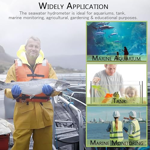 Seawater Salinity Refractometer, Automatic Temperature Compensation Seawater Salinity Hydrometer, 0-100ppt & 1.000-1.070 Salinity Specific Gravity Tester for Aquarium,Pool, Tank, Marine, Fishkeeping - color: Seawater Salinity Refractometer