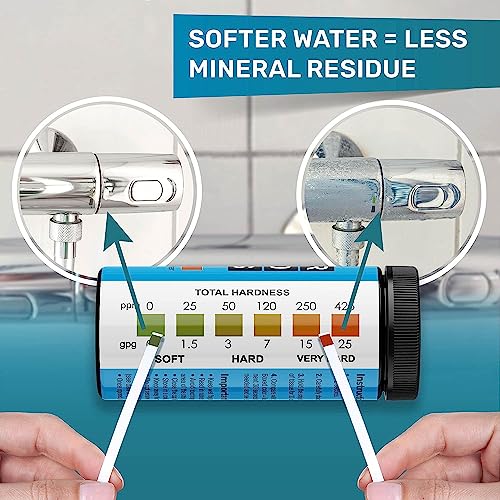 Water Hardness Test Kit - Quick and Accurate Water Hardness Test Strips - Hard Water Test Kit with eBook - Ultimate Test Kit for Water Hardness - 150 Water Softener Test Strips by JNW Direct