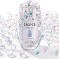 FUTUREPLUSX 180PCS Iridescent Fake Ice Rocks – Clear Acrylic Fake Ice & Plastic Gems for Vases, Table Scatter & Gems/Jewels for Crafts, Wedding Centerpieces, Fish Tank & Home Decor