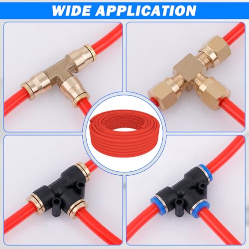 CheeMuii 50 FT 3/8" DOT Air Line Red 3/8 PA12 Nylon Pneumatic Tubing 15.2 Meter 3/8 Inch OD Pneumatic Air Tubing Pipe Hose Line for Semi Truck Trailer or Industrial Air System - color: Red, size: 3/8"OD-50FT