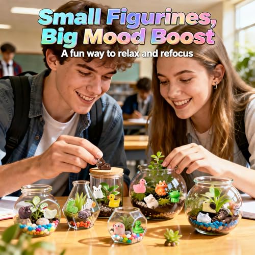 Miniature Resin Animal Figures - 40 Styles Tiny Collectible Animals for Fairy Garden, DIY Landscape, Terrain Building, Home Decor, Desk Display and Aquarium Models (Animal Mix)