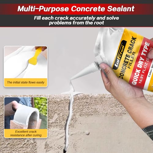Concrete Crack Filler, Cement Crack Filler, Fast-Drying Crack Filler, Self-Leveling Caulking Sealan Effectively Repairs Cracks in Driveways, Sidewalks, Patios, and Window Sills (6 Pack - 6.6LB) - style: 6 Pack - 6.6LB