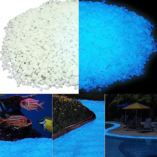 Wesiti Glow in the Dark Gravel, Fluorescent Glow in the Dark Rocks Decorations Fish Tank Rocks Decorative Aquarium Gravel Stones for Garden Room Planter Aesthetic, 300g/ 0.66lb (Sky Blue, 3-5 mm) - color: Sky Blue, size: 3-5 mm