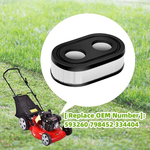 (2PK) 593260 798452 334404 Air Filter for Lawn Mower Air Cleaner Compatible with B&S 550ex 675exi 725exi Series 4247 5432 5432k 09P00 09P702 Engine Parts Fits Troy Bilt TB110 TB200 - style: 2PK 593260 Filters