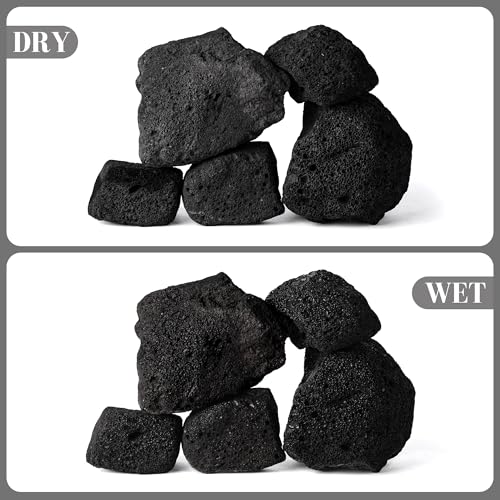 2.2-8.1 Inches Natural Black Lava Rock, 5 PCS Mixed Sizes Aquarium Rocks for Aquascaping, Terrariums, Reptile Tanks & Aquarium Décor - size: 2.2-8.1 in