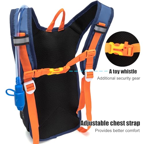 Ivygreen Kids Hydration Backpack, Hiking Backpack for Boys or Girls with 1.5L Water Bladder - color: Orange, size: Small