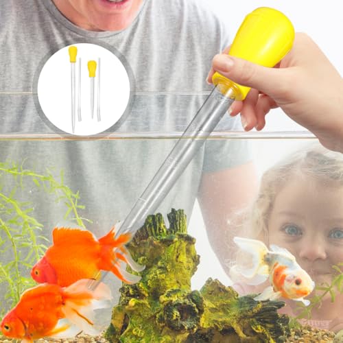 ULTECHNOVO Fish Tank Siphon Pump 2-Pack with Extension Tubes Handheld Aquarium Vacuum Water Changer for Easy Fish Tank Maintenance