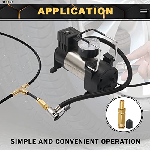 2 Packs 1/4" Air Value Inflation Schrader Valve, Schrader Valve Adapter with Push to Connect Button for 1/4" OD Air Hose Fittings for Semi Trucks Trailers - size: 1/4" OD 2PCS, style: Schrader Valve