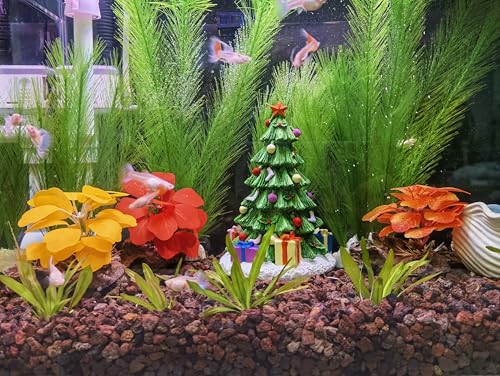 M2cbridge Artificial Fish Tank Plants Silk Aquarium Plastic Plant Aquatic Water Grass Foreground Decor(3PCS Small Colorful) - color: 3pcs Small Colorful