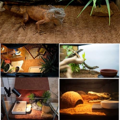 Hamiledyi Reptile Carpet 118" L x 16" W Natural Coconut Fiber Tortoise Carpet Mat for Pet Terrarium Liner Reptile Supplies for Lizard Snake Chamelon Turtle Bedding Bunny Rabbit Mat - size: 1 Pack/118 x 16 Inch