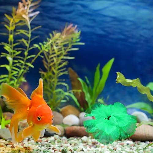 DOITOOL Artificial Silicone Aquarium Plant Ornament Green Aquatic Water Plant Decoration for Fish Tank Landscaping for Home and Aquarium Use