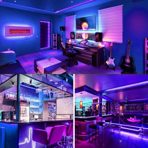 iNextStation USB UV Black LED Light Strip, 2M/6.6ft 5V SMD5050 LEDs 395nm-405nm Waterproof LED Blacklight Strip for Fluorescent - color: UV waterproof, size: With USB/6.6FT