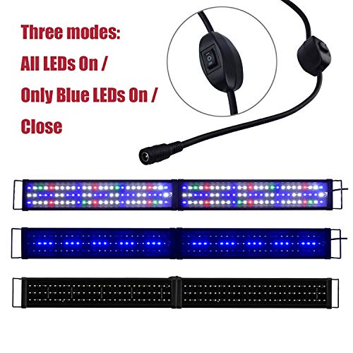Upgraded Aquarium Light LED Full Spectrum 48-60 inch Foldable Hood Lamp for Freshwater Marine Plant Multi-Color Decorations Light (24"+24") - color: Full Spectrum 48-60 inch