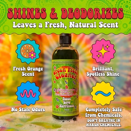 Green Piece® Glass Cleaner 1 Bottle (Made in USA)- All Natural Earth Friendly Multi-purpose Cleaner for Metal, Ceramic, Water Pipe 16 oz - style: 1. 16 Fl oz ( Pack of 1)