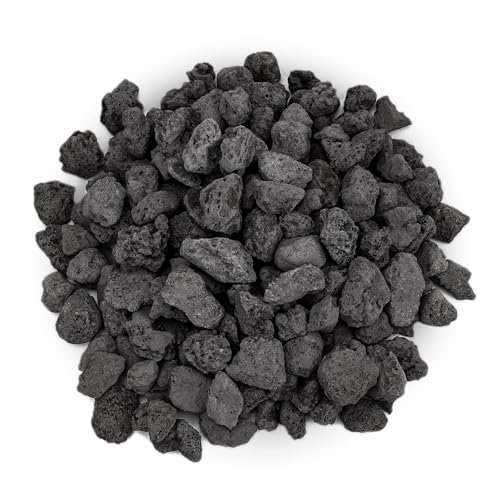 Mr. Fireglass Natural Lava Rock, 0.4"- 0.8" Small Volcanic Lava Rock for Indoor & Outdoor Fire Pits, Fireplaces, Fire Bowls & Fire Table, Decorative Garden Landscaping, Potted Plants -10 Pounds, Black - color: Black, size: 0.4"-0.8"