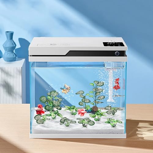 MyLifeUNIT Betta Fish Tank Decor Plants, 10 Pack Silk Aquarium Plants for Fish Tank Decorations, Betta Fish Leaf Pad for Sleeping Resting Hiding Playing