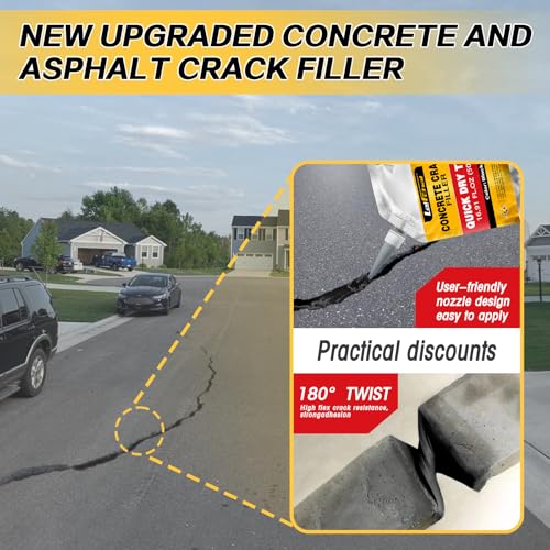 Asphalt Crack Sealant, Cement Crack Filler, High Elasticity Self Leveling Caulking Glue, Waterproof Concrete Repair for Driveways, Walkway, Patio, Joint, Indoor and Outdoor (1 Pack - 1.1LB) - style: 1 Pack - 1.1LB