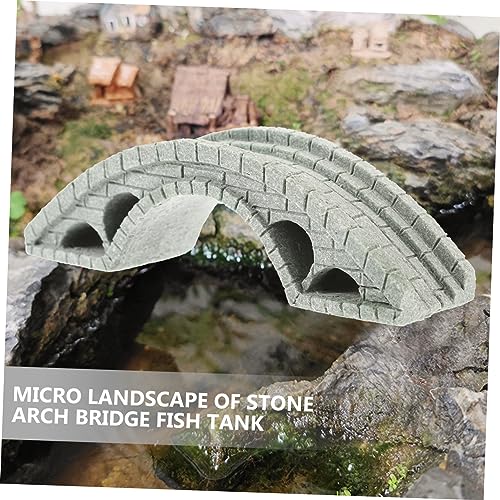Happyyami Dollhouse Accessories Micro Landscaoe Bridge Mini Terrarium Bridge Artificial Arch Bridge Fish Tank Bridge Stone Bridge Statue Japanese Zen Household Green Sandstone Container