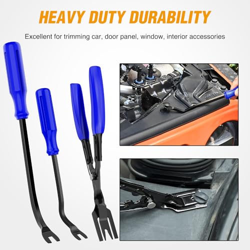 GOOACC 330Pcs Trim Removal Tool, Auto Push Pin Bumper Retainer Clip Set Fastener Terminal Remover Tool Adhesive Cable Clips Pry Kit Car Panel Radio Removal Auto Clip Pliers, Blue - color: 330Pcs Clips Removal Kit Blue