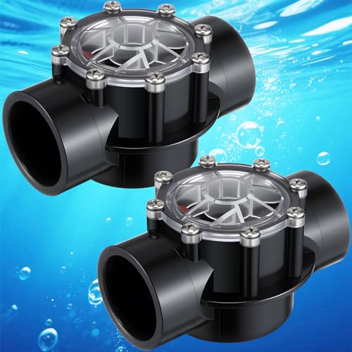 Dreyoo 2 PACK Pool Check Valve Compatible with Jandy/Pentair 2-Inch to 2-1/2-Inch Check Valve,180-degree Regulator Positive Seal & Non Lube Pump Flow Regulator for Swimming Pools and Spas - size: 2-Inch to 2-1/2-Inch