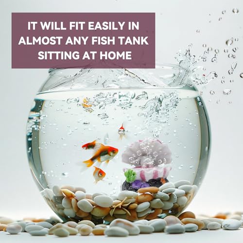Aquarium Volcano with Air Stone Bubbler Volcano Ornament Fish Tank Bubble Maker Aquarium Air Bubbling Airstones - color: Shell & Pearl