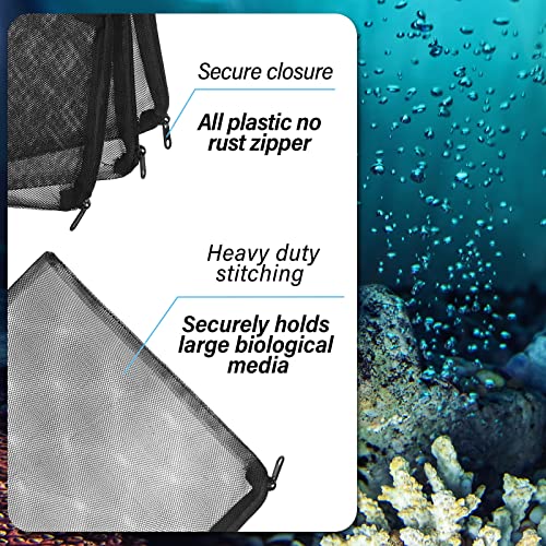 CHENGU 500 Pieces Bio Filter Balls Black Bio Balls for Aquarium Pond Filters Bulk 1.02 Inch Internal Bioball Media with 5 Pieces Filter Media Mesh Bags with Zipper for Aquarium Fish Tank Pond