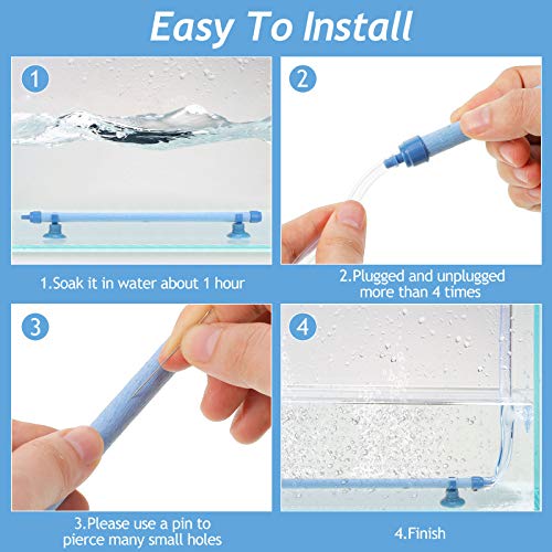 Honoson 4 Pieces Aquarium Bubble Wall Air Stone Bar 10 Inch Fish Tank Bubble Release Diffuser Bar Tube for Fish Tank Aquarium Hydroponics Pump