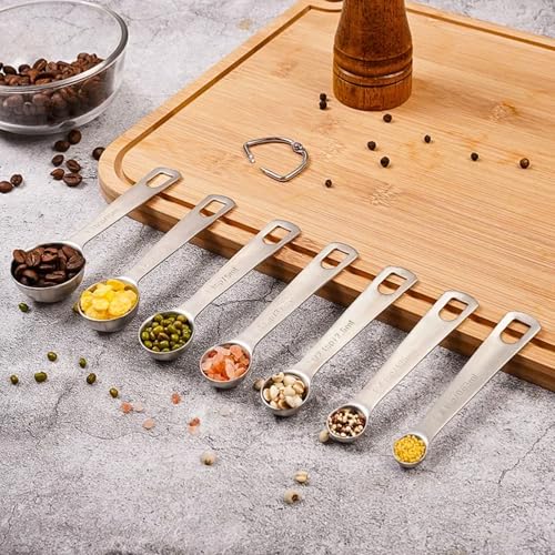9PCS Measuring Spoons Set Stainless 1 tbsp, 1/2 tbsp, and 1-1/16tsp Steel Measuring Spoons for Cooking Baking Spice Jars and Liquid Ingredients - size: 9 Pcs