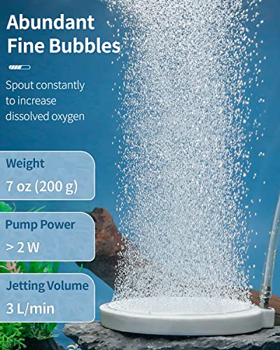 Pawfly Aquarium Hemispherical Air Stone for Air Pump Fish Tank Air Stone Disc Bubbler Round Micro Bubble Release Tool Oxygen Diffuser for Fish Tanks Buckets Small Ponds and DWC System