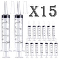 15 Pack-20ml Plastic Feeding Syringe with Cap,Individually Packge Sealed,Measuring Liquid Syringe Suitable for Industrial Scientific Labs Animal Husbandry