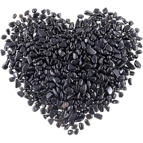 WAYBER 2 Lbs/920g Black Obsidian Quartz Crystal Stones Irregular Decorative Rocks Aquarium Pebbles Gravels for Fish Turtle Tank/Succulent Plants/Air Plants Decoration (Fill 2 Cups) - color: Black, size: 2 Pounds