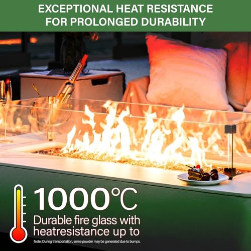 NUPICK 10 Pound Fire Glass, 1/2 Inch Reflective Fire Pit Glass, Tempered Firepit Glass Rock for Propane or Natural Gas, Glass Rocks for Fire Pit Table, Fireplace Glass for Landscaping, Green - color: Green, size: 10 Pound (1/2")