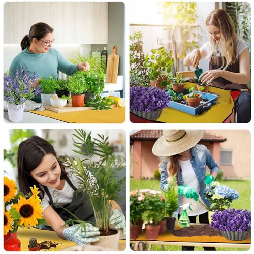 39"x31" Orange Thickened Repotting Mat for Plant Transplanting, Waterproof Tray for Potting Soil Mess Control, Portable Gardening Mat with Protective Gloves, Best Gift for Gardeners
