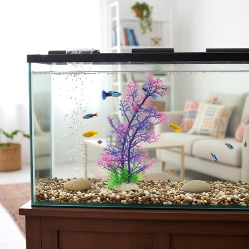 Aquarium Plants, Fish Tank Fake Coral, Artificial Aquarium Coral Ornament, Aquarium Decor Plastic Plant Small, Multi-Purpose Simulation Water Grass, Faux Aquariums Ornament