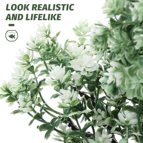 10 Inch Artificial Aquarium Tree Resin Fish Tank Decor Plastic Water Plant for Home Fish Tank Landscape Decoration - color: Green