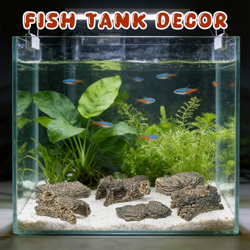 Warmtree 6 Pcs Diorama Rocks Artificial Tree Stump Miniature Stone for Diorama Supplies Micro Train Landscape Mini Garden Figurines Fish Tank Decor Cave Terrarium