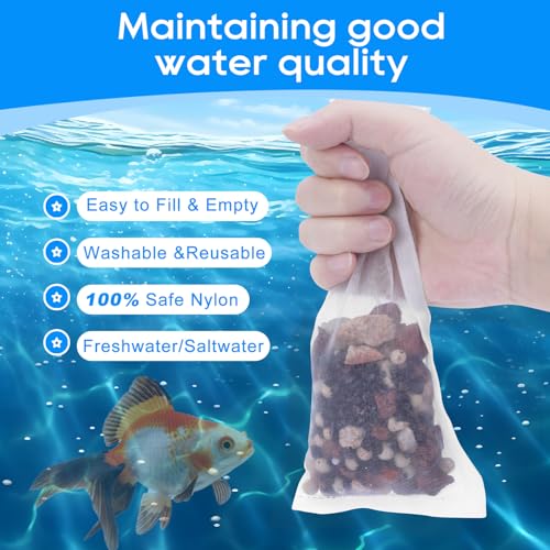 15PCS Media Bags for Aquarium, Extra Fine Mesh Bag Reusable Nylon Net Aquarium Filter Bags with Plastic Zipper for Extra Fine Resins Filter, 2.4 x 4 Inch - color: Extra Fine, White 15Pack, size: 2.4 x 4 Inch