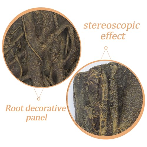 balacoo 3D Foam Rock Reptile Background Aquarium Background Rain Forest Tree Roots Fish Tank Decorations (Brown)