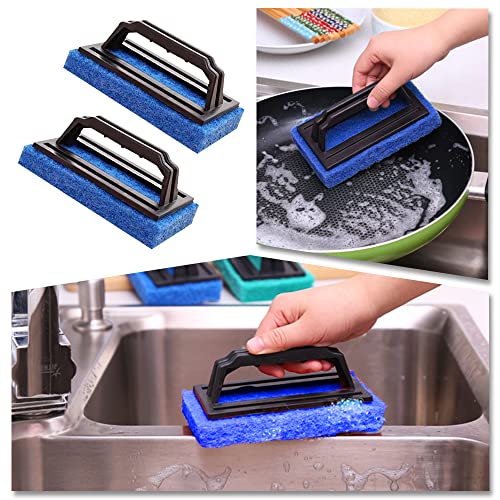 Large Area Fish Tank Cleaning Brushes, 2 Pcs, Aquarium Glass Algae Scrapers, 2 Pcs Kitchen Dishwasher Sponges