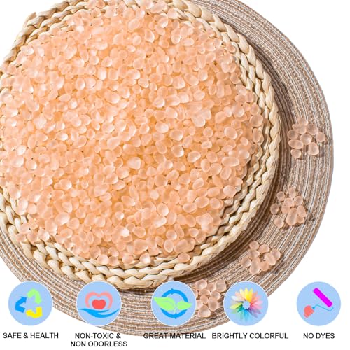Keedolla Sea Glass Stones Frosted Glass Pebbles Gemstones for Aquarium Gravel Fish Tank Rocks, Vase Fillers, DIY Crafts - Peach - 230g/8oz - color: Peach‌, size: 0.5 LB